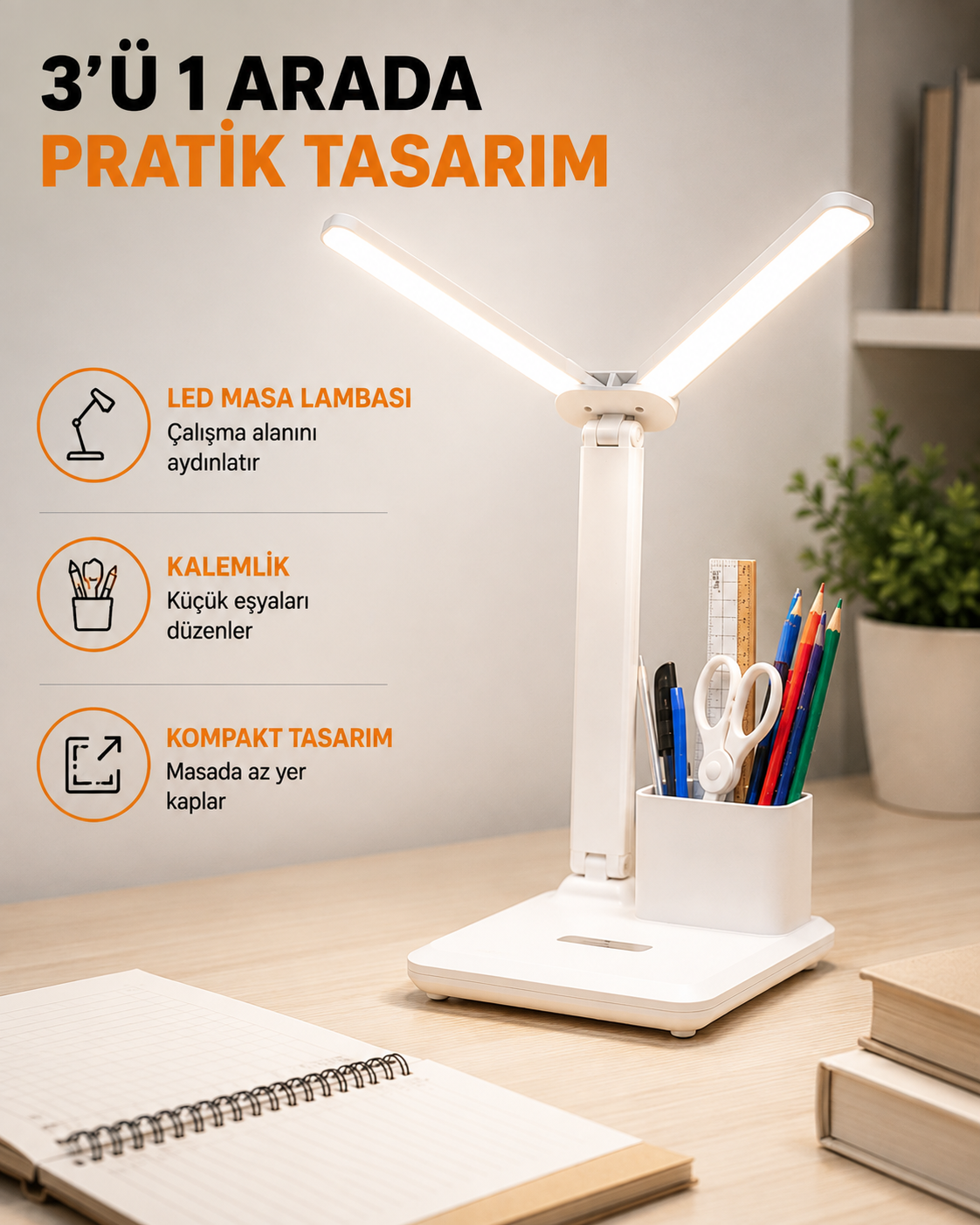 LED Işıklı Masa Lambası – Göz Yormayan, Kısılabilir ve Esnek Başlıklı Yeni Nesil - Lisinya LED Işıklı Masa Lambası – Göz Yormayan, Kısılabilir ve Esnek Başlıklı Yeni Nesil - Lisinya