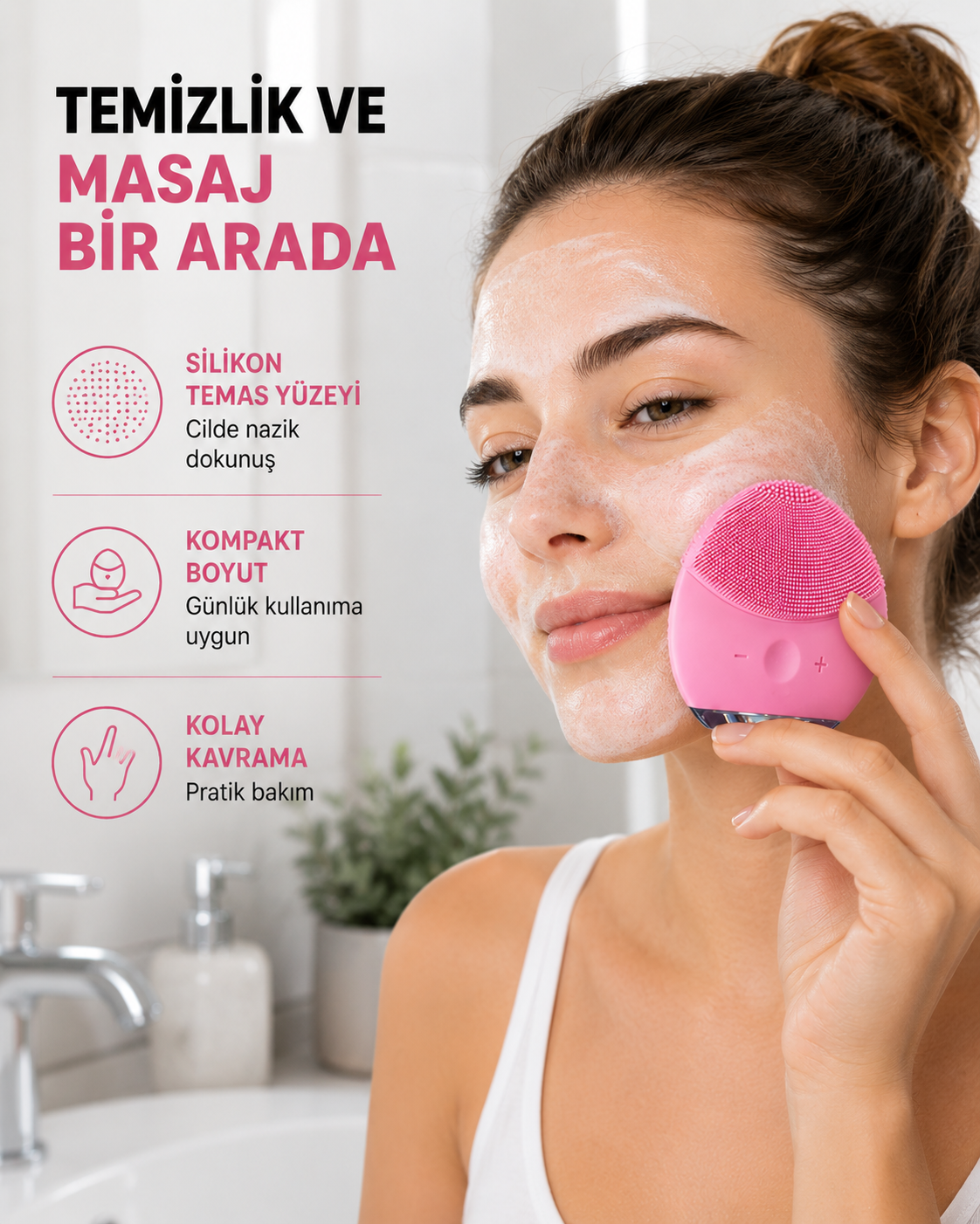 Taşınabilir Silikon Masaj Aleti – Derin Temizlik, Yüz ve El Kullanımına Uygun Yeni Nesil - Lisinya Taşınabilir Silikon Masaj Aleti – Derin Temizlik, Yüz ve El Kullanımına Uygun Yeni Nesil - Lisinya