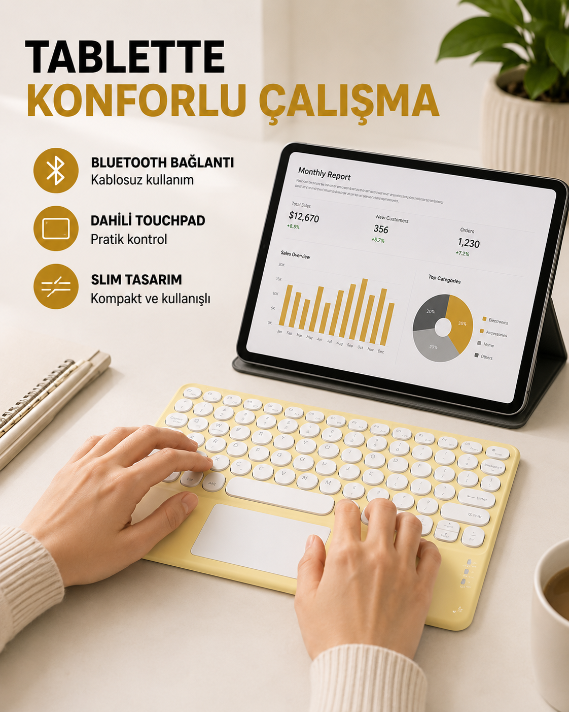 Bluetooth Kablosuz Klavye – İnce Slim Model, Tablet ve Akıllı TV Uyumlu, Sessiz Tuşlu Taşınabilir Klavye - Lisinya Bluetooth Kablosuz Klavye – İnce Slim Model, Tablet ve Akıllı TV Uyumlu, Sessiz Tuşlu Taşınabilir Klavye - Lisinya