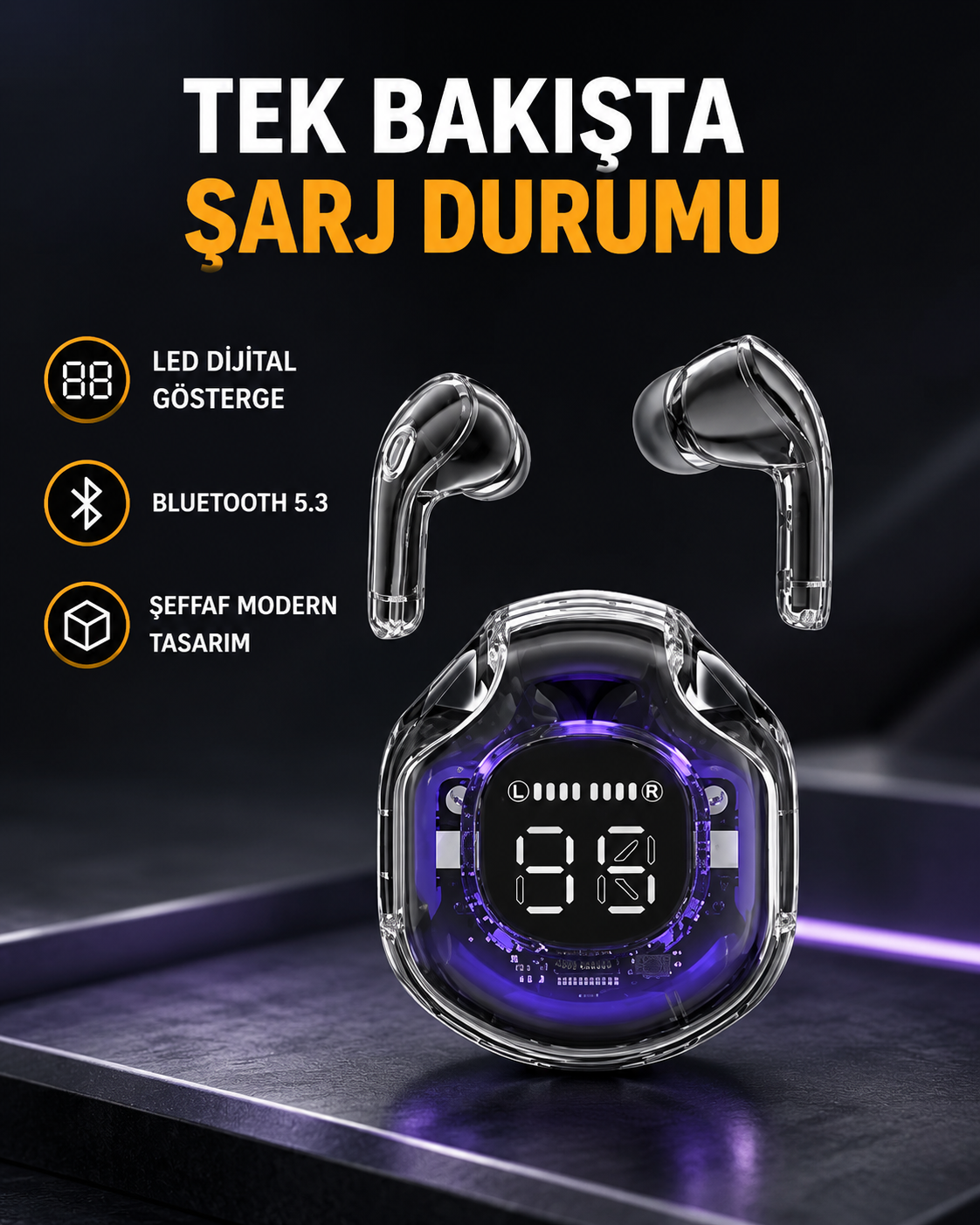 Kablosuz Bluetooth Kulaklık Hifi Ses Kalitesi ve Mikrofonlu - Lisinya