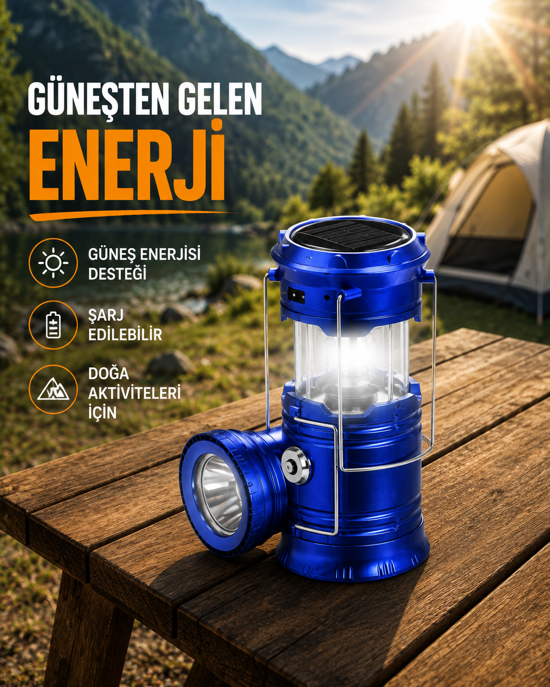 Katlanabilir USB Çıkışlı Kamp Feneri – Şarj Edilebilir, Dayanıklı ve Çok Fonksiyonlu - Lisinya Katlanabilir USB Çıkışlı Kamp Feneri – Şarj Edilebilir, Dayanıklı ve Çok Fonksiyonlu - Lisinya