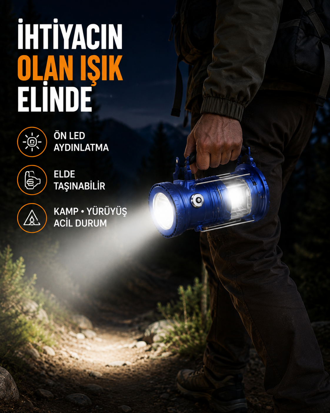 USB Şarjlı Çok Fonksiyonlu Kamp Feneri – Taşınabilir ve Dayanıklı - Lisinya USB Şarjlı Çok Fonksiyonlu Kamp Feneri – Taşınabilir ve Dayanıklı - Lisinya