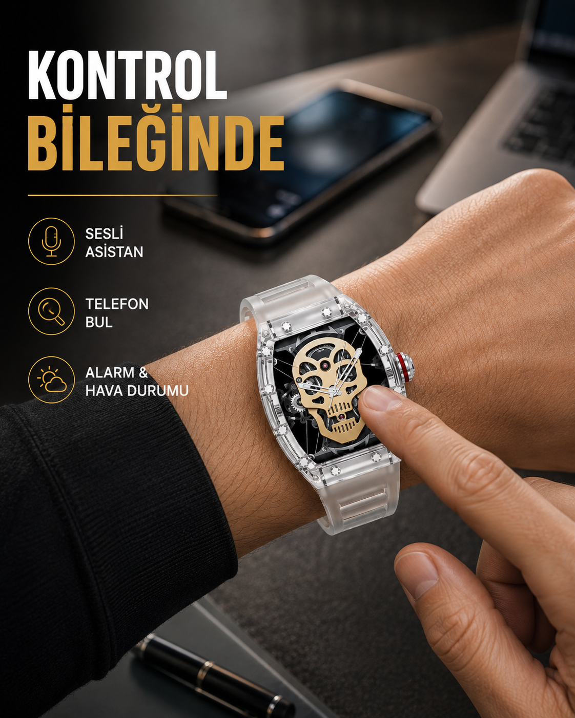 Bluetooth Arama Özellikli Akıllı Saat Çok Fonksiyonlu Yeni Nesil - Lisinya