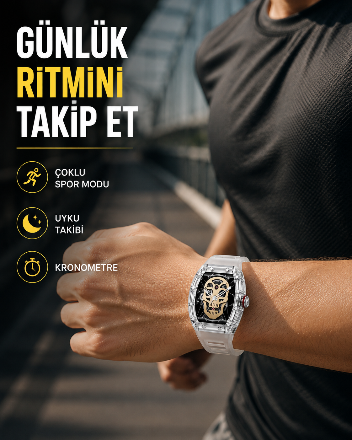 Uzun Pil Ömürlü Akıllı Saat Spor ve Günlük Kullanım Yeni Nesil - Lisinya