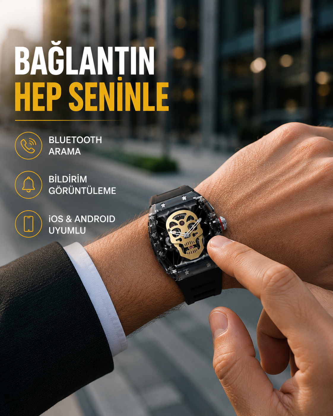 Uzun Pil Ömürlü Akıllı Saat Günlük ve Spor Kullanım - Lisinya