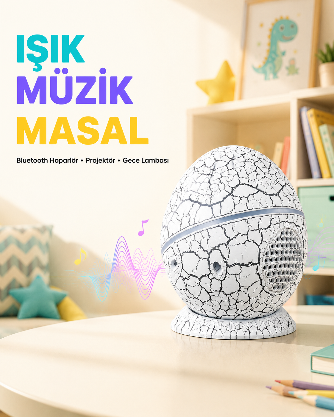 Bluetooth Bağlantılı Dinozor Yıldız Projektör Gece Lambası ve Uyku Yardımcısı - Lisinya Bluetooth Bağlantılı Dinozor Yıldız Projektör Gece Lambası ve Uyku Yardımcısı - Lisinya