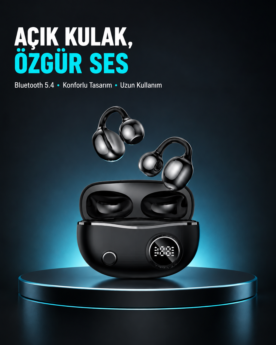 Açık Kulak Bluetooth Kulaklık 5.4 APTX Destekli Ergonomik Tasarım - Lisinya
