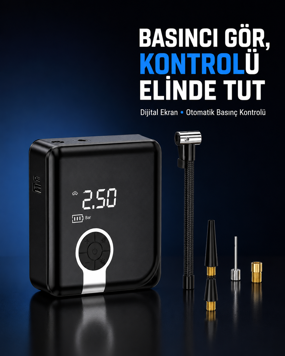 Taşınabilir Diyafram Tip Kompresör Yüksek Basınç Kapasiteli - Lisinya