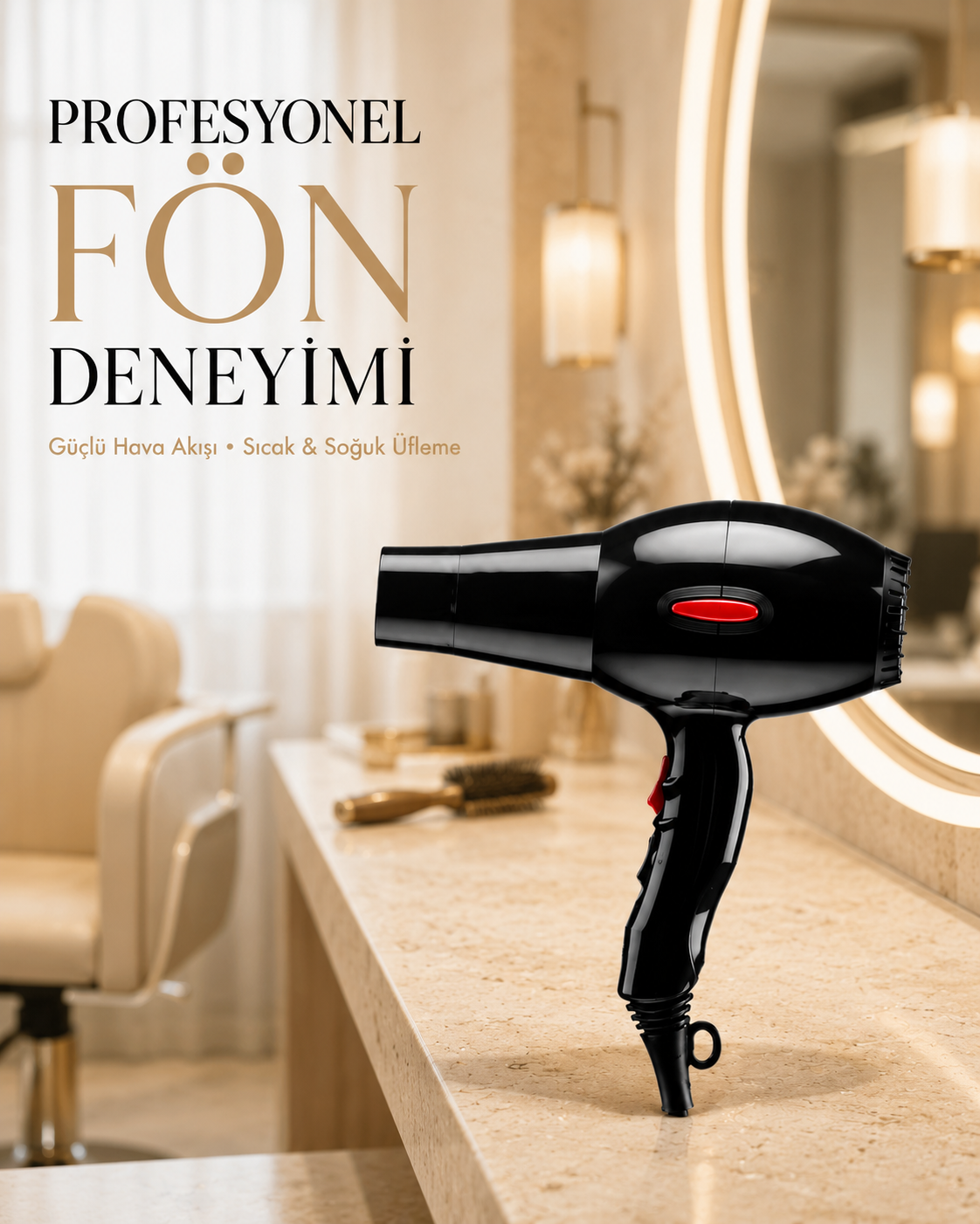 2200 Watt Profesyonel Saç Kurutma Makinesi AC Motorlu Yüksek Performanslı - Lisinya