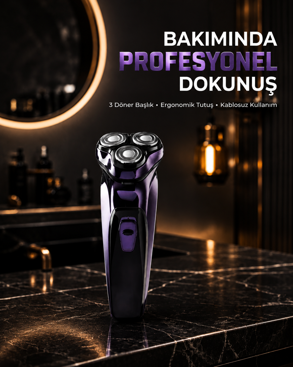 Profesyonel Şarjlı Tıraş Makinesi Ayarlanabilir Başlıklı Kablosuz - Lisinya Profesyonel Şarjlı Tıraş Makinesi Ayarlanabilir Başlıklı Kablosuz - Lisinya