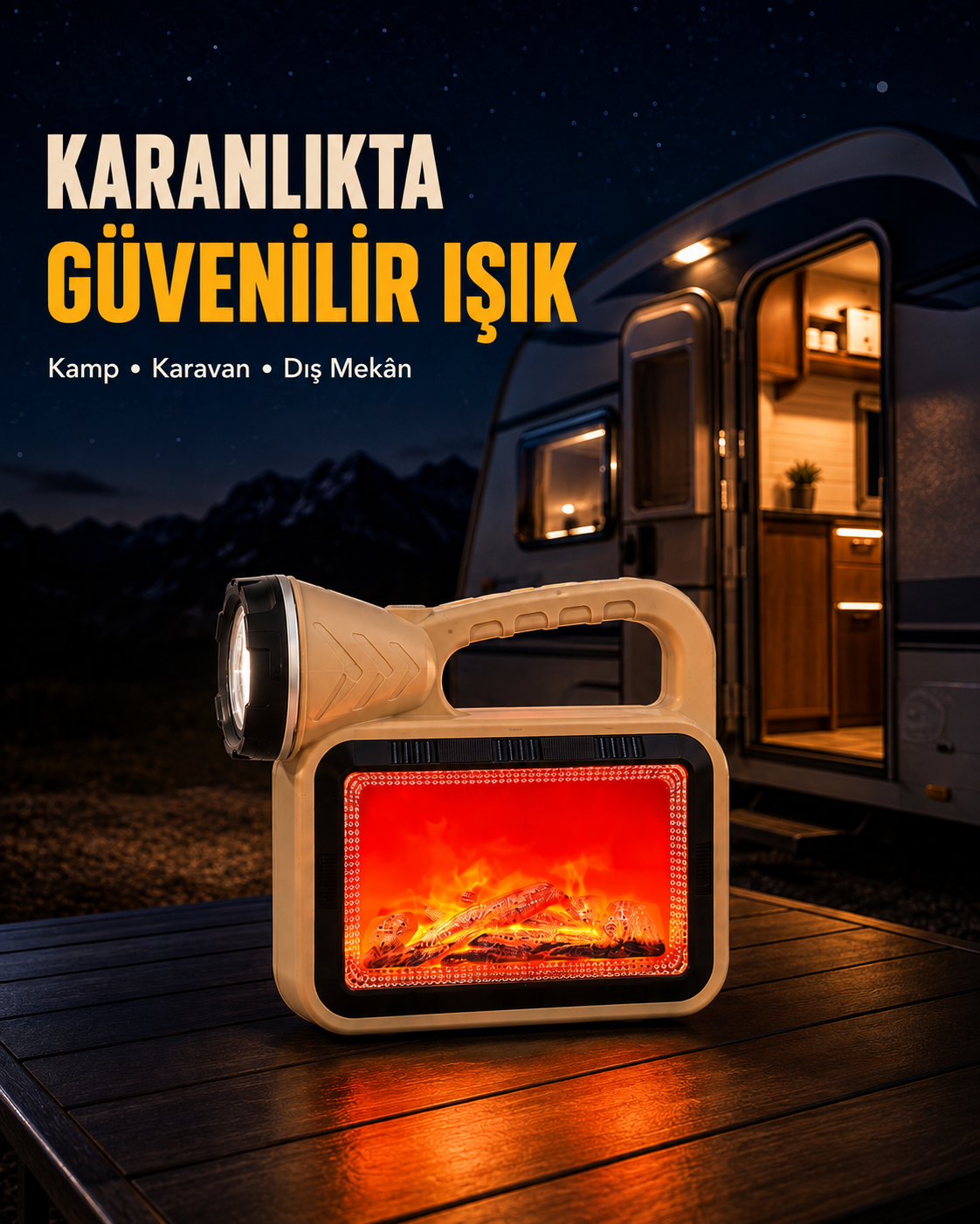 Solar Alev Işığı COB Teknolojili Taşınabilir El Feneri ve Kamp Lambası - Lisinya Solar Alev Işığı COB Teknolojili Taşınabilir El Feneri ve Kamp Lambası - Lisinya