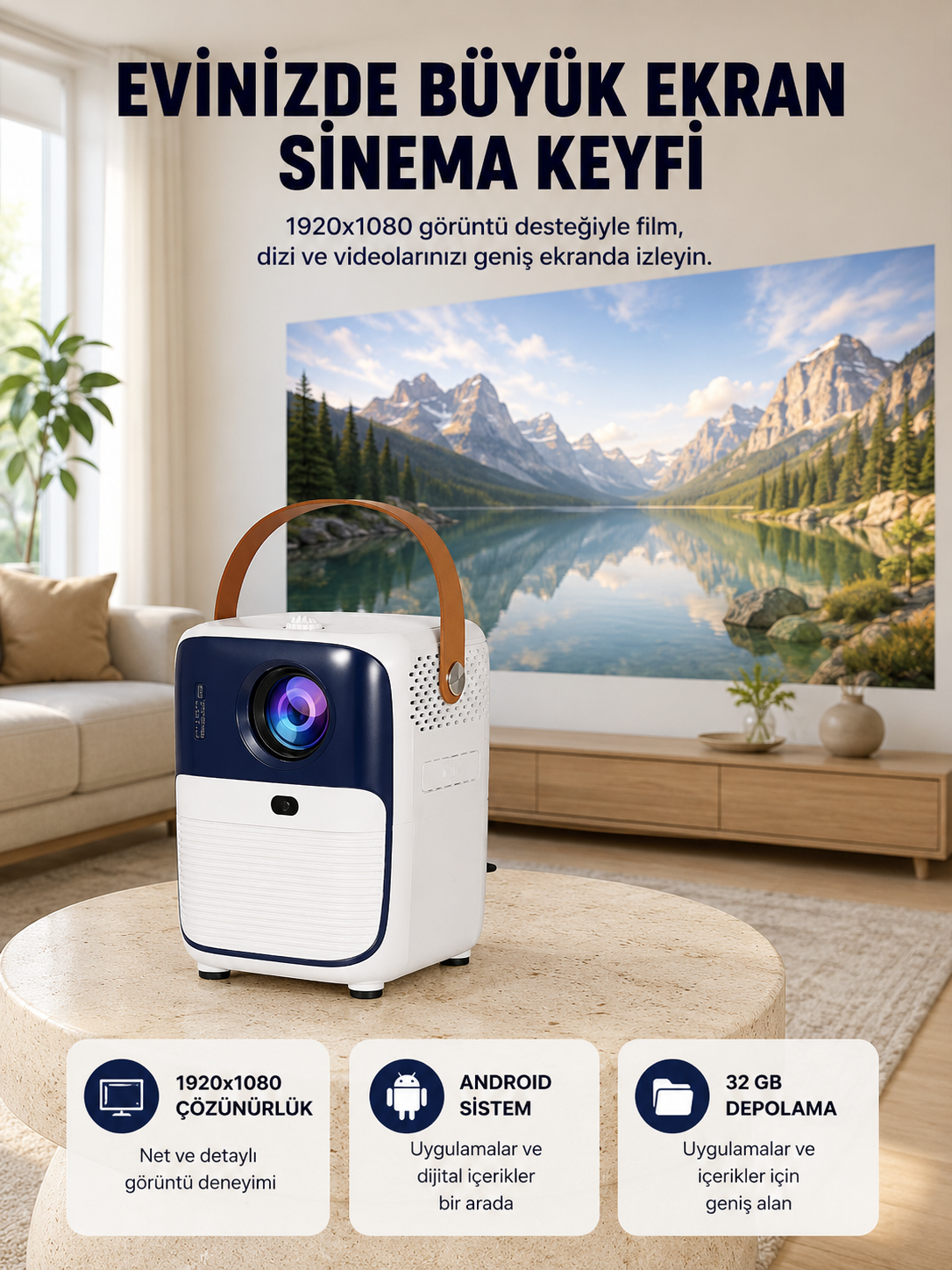 Ultra HD Android TV Kutusu 32GB Depolama USB HDMI Fan Sistemli Yeni Nesil - Lisinya