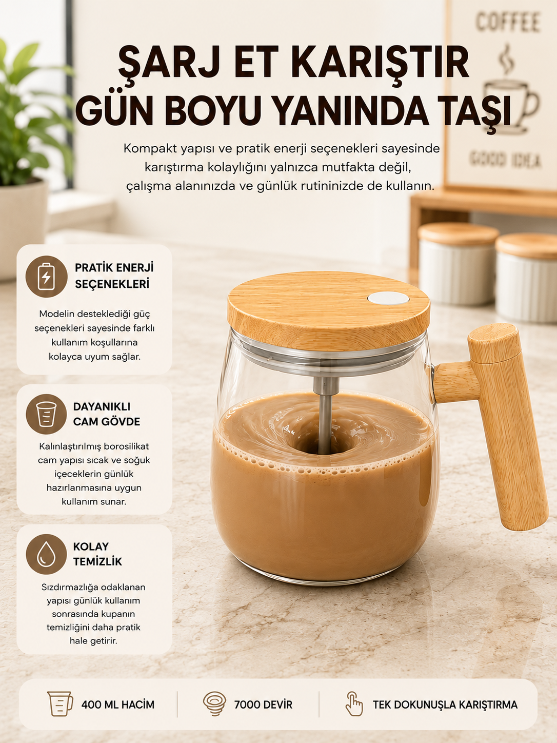 USB Şarjlı Akıllı Karıştırıcı Kupa – Isıtma Altlıklı, IP6 Su Geçirmez Yeni Nesil - Lisinya USB Şarjlı Akıllı Karıştırıcı Kupa – Isıtma Altlıklı, IP6 Su Geçirmez Yeni Nesil - Lisinya
