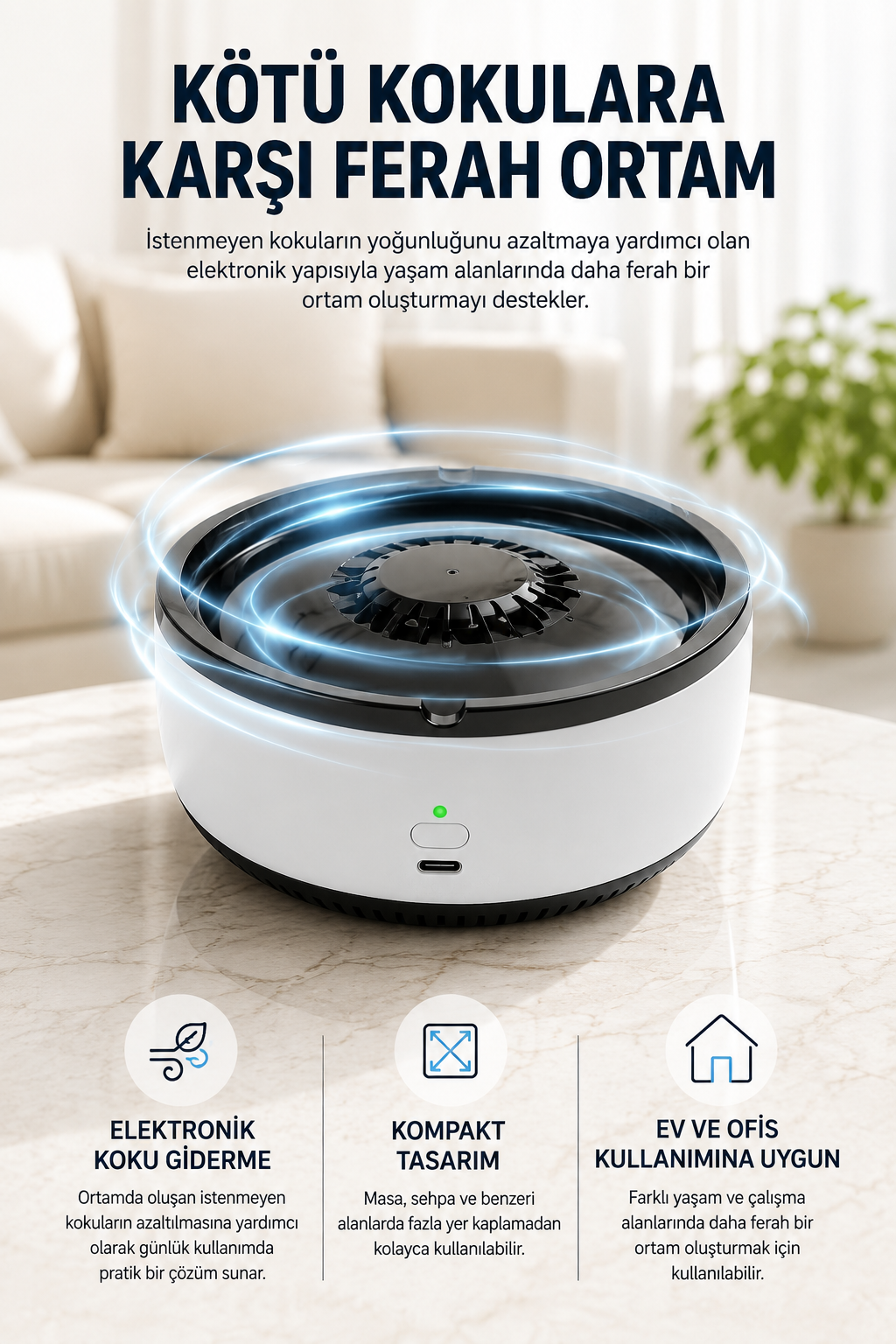 Küllük Duman Giderici Temizlenebilir Elektronik Pilli - Lisinya Küllük Duman Giderici Temizlenebilir Elektronik Pilli - Lisinya