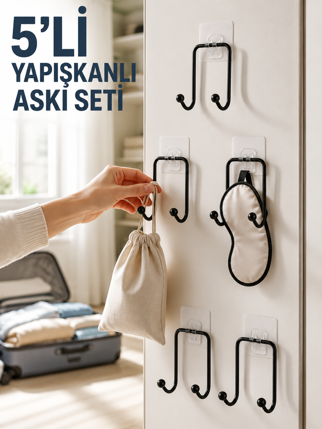 5 Adet Yapışkanlı Askı Çok Amaçlı Mutfak Banyo Düzenleyici Askılık - Lisinya 5 Adet Yapışkanlı Askı Çok Amaçlı Mutfak Banyo Düzenleyici Askılık - Lisinya