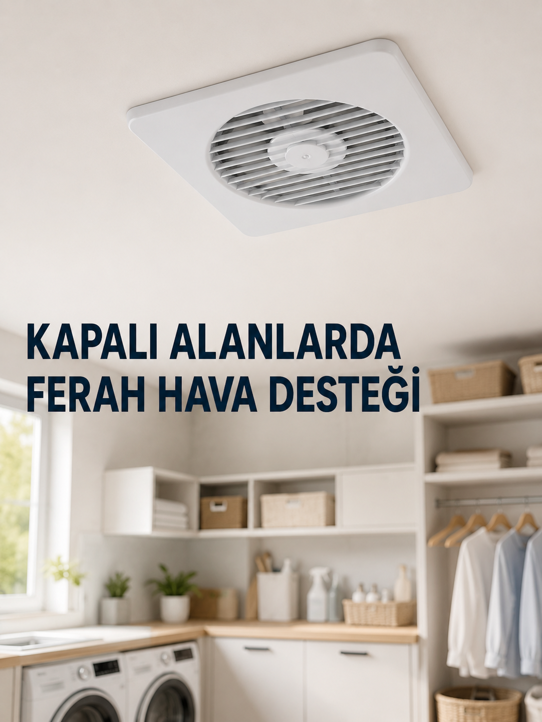 150 mm Havalandırma Aspiratörü 20,8 x 20,8 cm 320 m³/h 20 W Duvar ve Tavan Montajlı Fan - Lisinya