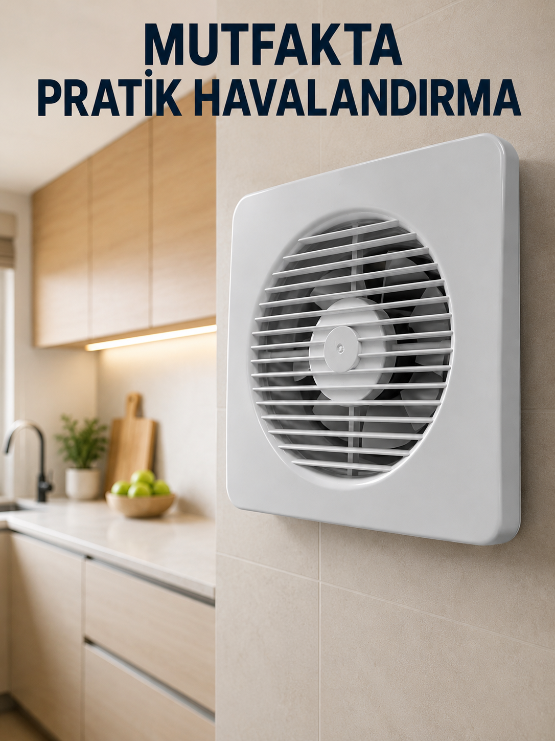 150 mm Duvar ve Tavan Tipi Aspiratör 20,8 x 20,8 cm 320 m³/h Hava Aktarım Kapasiteli - Lisinya