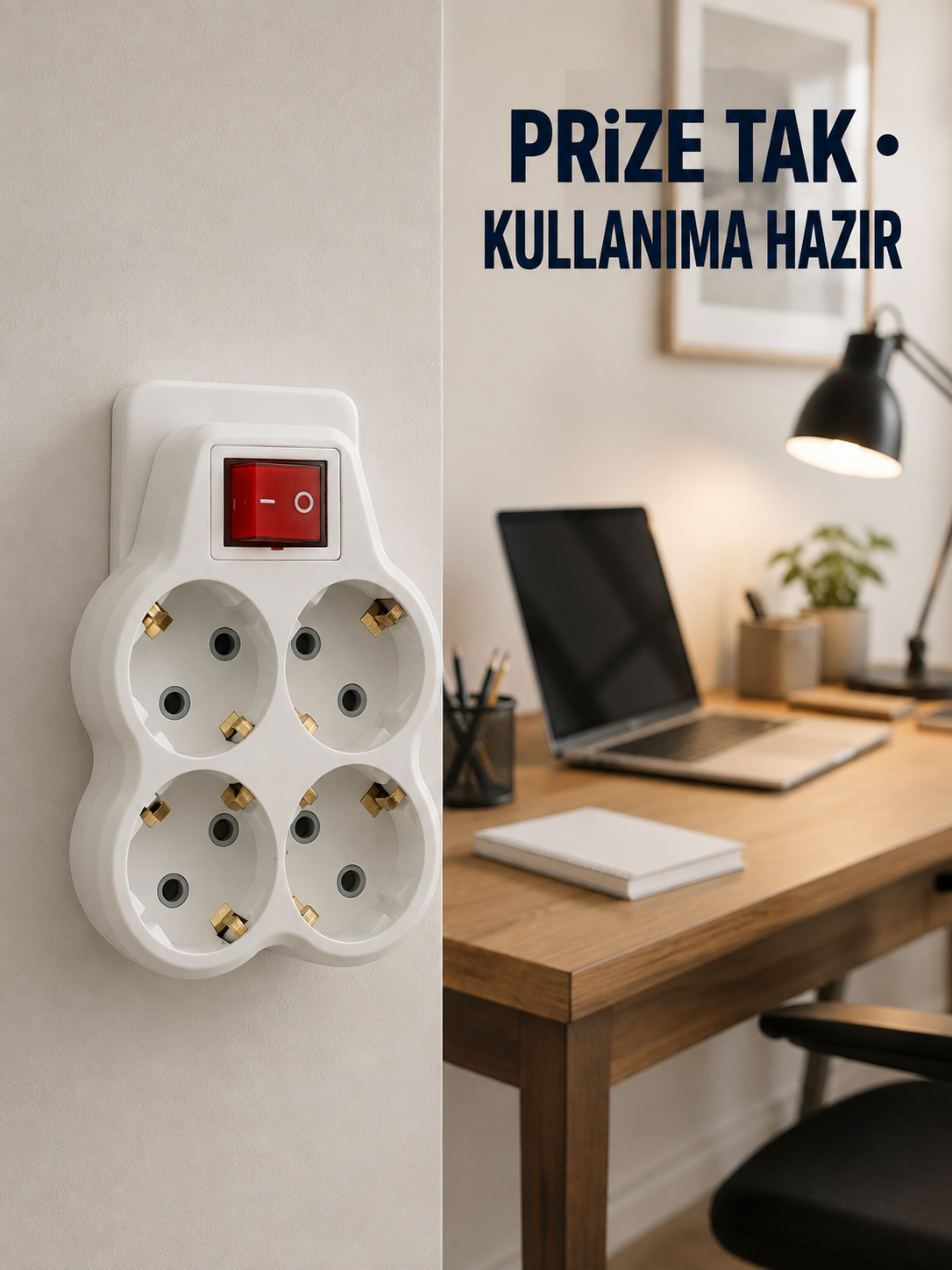 Duvar Priz Çoğaltıcı 4 Çıkışlı Açma Kapama Düğmeli Kablosuz Priz Adaptörü - Lisinya Duvar Priz Çoğaltıcı 4 Çıkışlı Açma Kapama Düğmeli Kablosuz Priz Adaptörü - Lisinya