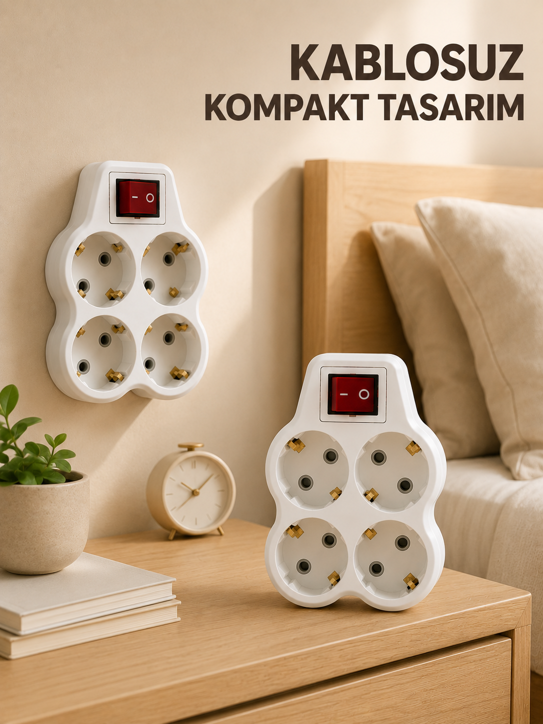 2’li Set 4’lü Priz Çoklayıcı Açma Kapama Anahtarlı Direkt Prize Takılan Adaptör - Lisinya 2’li Set 4’lü Priz Çoklayıcı Açma Kapama Anahtarlı Direkt Prize Takılan Adaptör - Lisinya