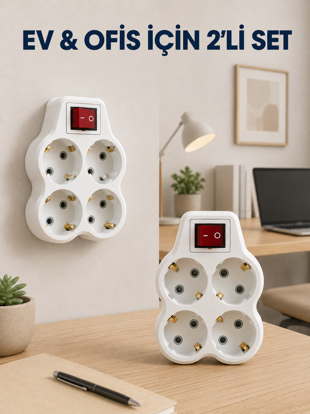 Kablosuz Duvar Tipi Priz Çoğaltıcı 4 Çıkışlı Anahtarlı 2 Adet Avantajlı Set - Lisinya Kablosuz Duvar Tipi Priz Çoğaltıcı 4 Çıkışlı Anahtarlı 2 Adet Avantajlı Set - Lisinya