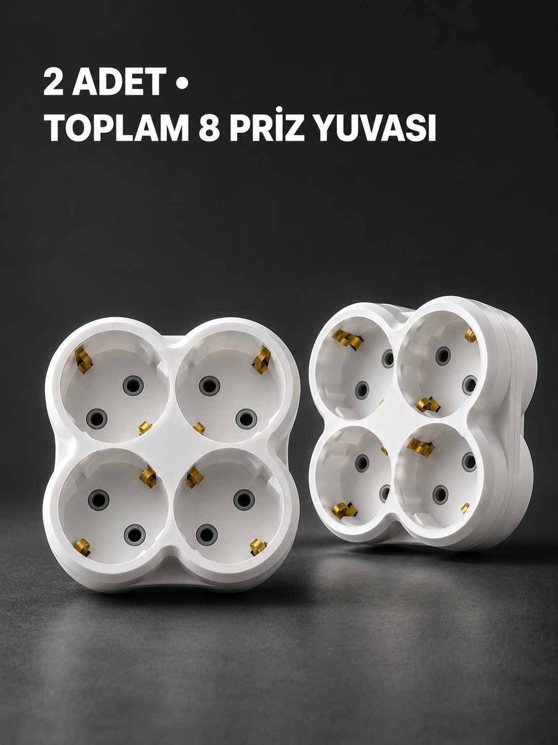 Duvar Tipi 4 Çıkışlı Priz Çoğaltıcı Kablosuz Kompakt Tasarım 2 Adet - Lisinya Duvar Tipi 4 Çıkışlı Priz Çoğaltıcı Kablosuz Kompakt Tasarım 2 Adet - Lisinya