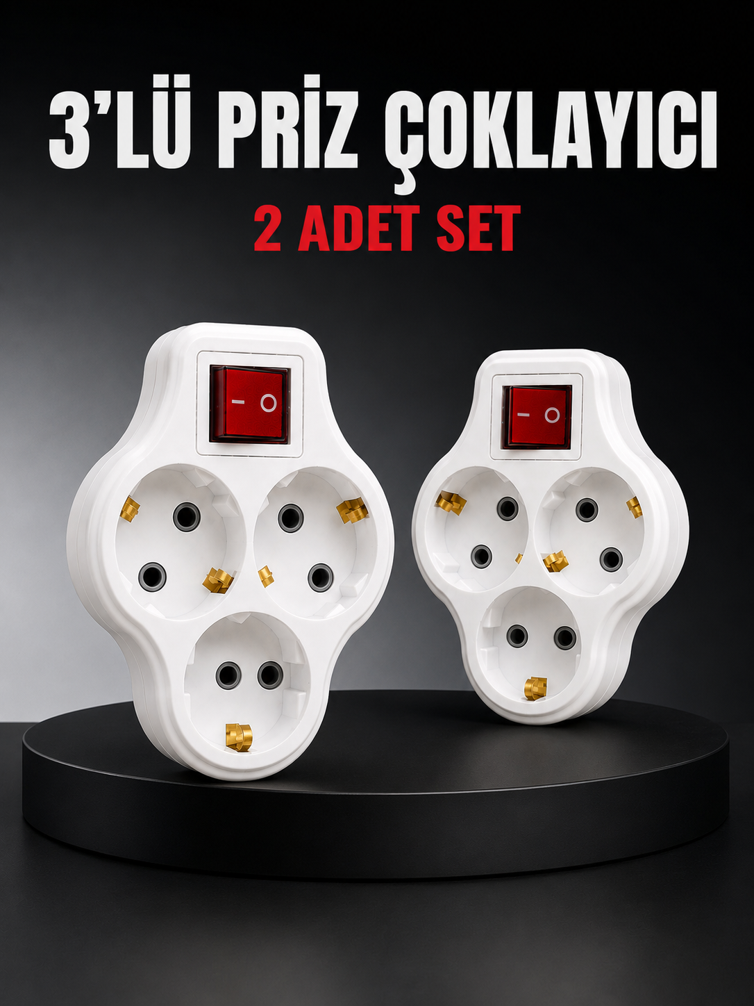 3’lü Priz Çoklayıcı 2 Adet Set Anahtarlı Kablosuz Duvar Tipi Priz Çoğaltıcı - Lisinya 3’lü Priz Çoklayıcı 2 Adet Set Anahtarlı Kablosuz Duvar Tipi Priz Çoğaltıcı - Lisinya