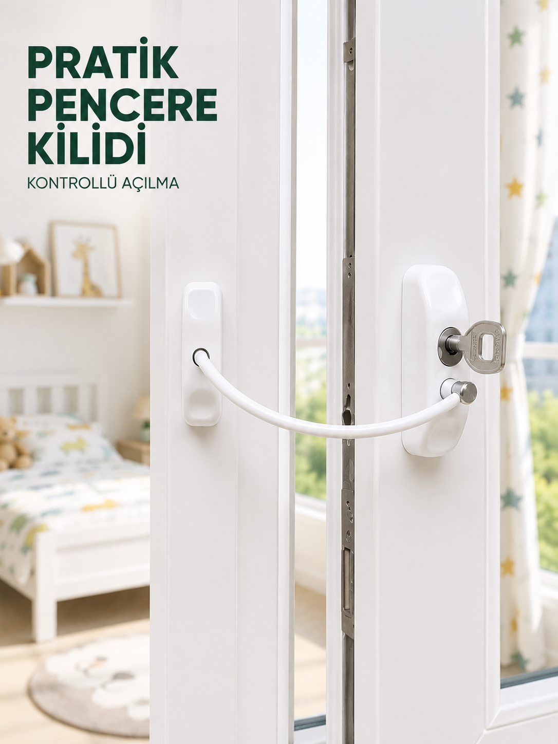 Çocuk Güvenliği İçin Pencere Emniyet Kilidi Anahtarlı Kablolu Güvenlik Aparatı - Lisinya Çocuk Güvenliği İçin Pencere Emniyet Kilidi Anahtarlı Kablolu Güvenlik Aparatı - Lisinya