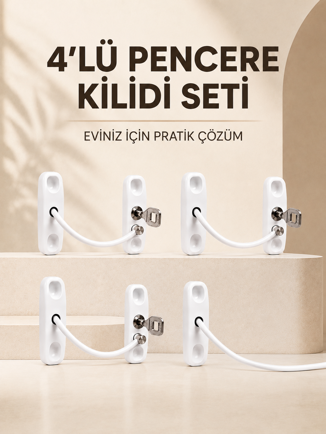 Ev Tipi Pencere Güvenlik ve Emniyet Kilidi 4 Adet Set - Lisinya