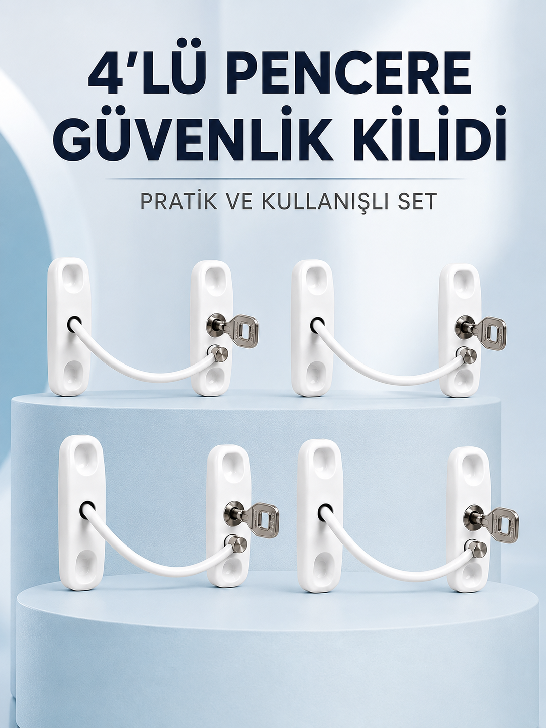 Pencere ve Kapılar İçin Anahtarlı Güvenlik Kilidi 4’lü Set - Lisinya Pencere ve Kapılar İçin Anahtarlı Güvenlik Kilidi 4’lü Set - Lisinya