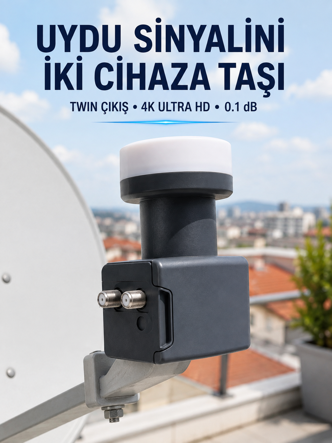 Twin LNB Çift Çıkışlı Uydu Anten LNB 4K Ultra HD Ku Band 0.1 dB - Lisinya Twin LNB Çift Çıkışlı Uydu Anten LNB 4K Ultra HD Ku Band 0.1 dB - Lisinya