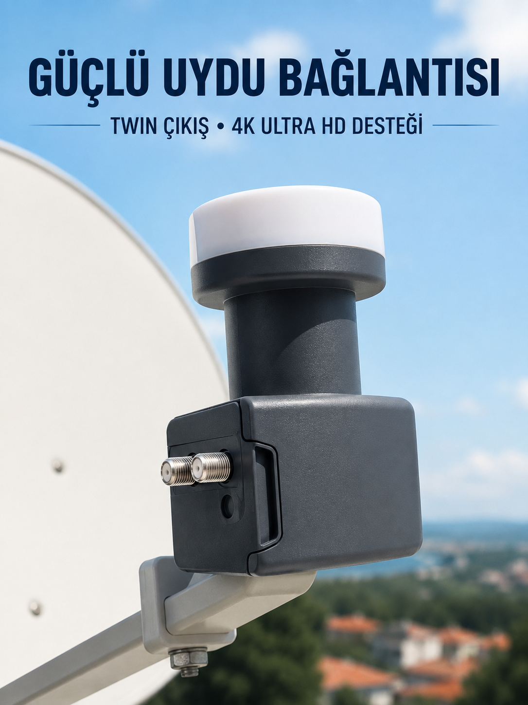 4K Ultra HD Twin LNB Çift Uydu Çıkışlı Ku Band Çanak Anten LNB 0.1 dB - Lisinya 4K Ultra HD Twin LNB Çift Uydu Çıkışlı Ku Band Çanak Anten LNB 0.1 dB - Lisinya