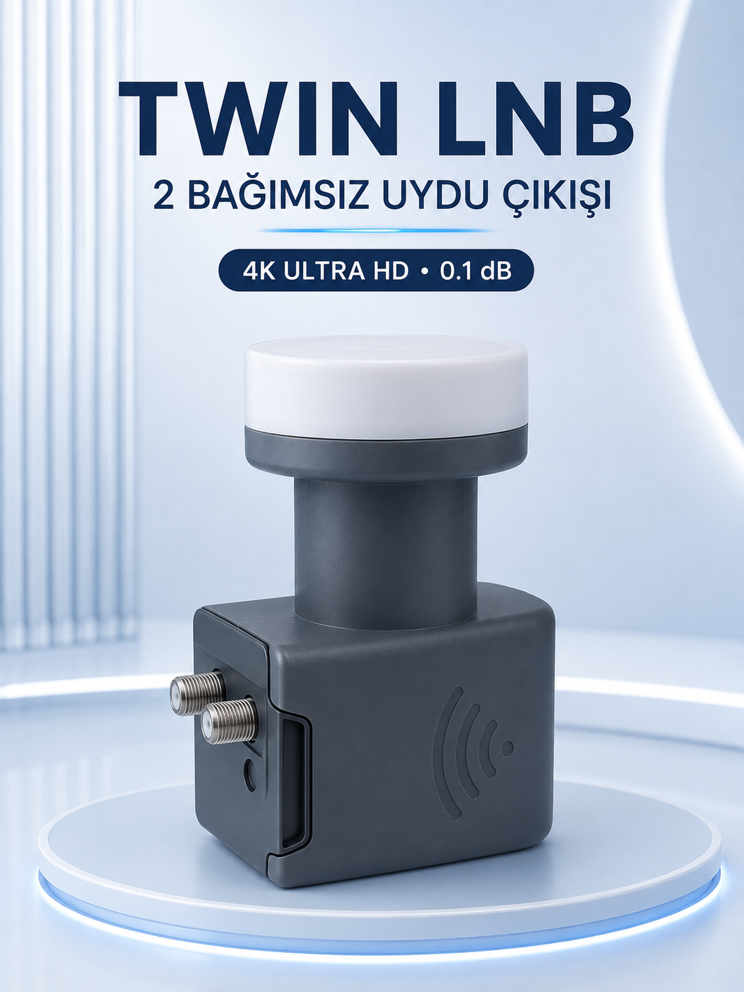 Ku Band Twin LNB Çift Çıkış 4K Ultra HD Destekli 0.1 dB Uydu Anten LNB - Lisinya Ku Band Twin LNB Çift Çıkış 4K Ultra HD Destekli 0.1 dB Uydu Anten LNB - Lisinya