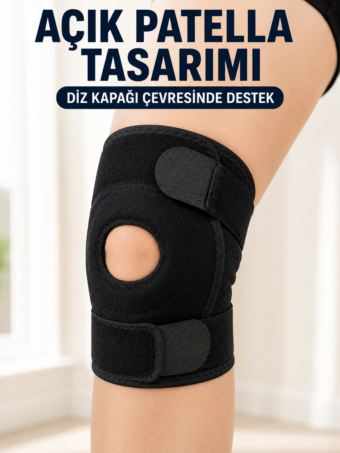 Patella Destekli Kısa Dizlik Ayarlanabilir Bantlı Diz Koruyucu Destek - Lisinya Patella Destekli Kısa Dizlik Ayarlanabilir Bantlı Diz Koruyucu Destek - Lisinya