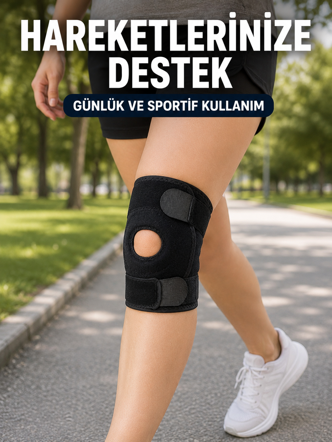 Ayarlanabilir Patella Dizlik Esnek Cırtlı Diz Kapağı Destekleyici Kısa Dizlik - Lisinya