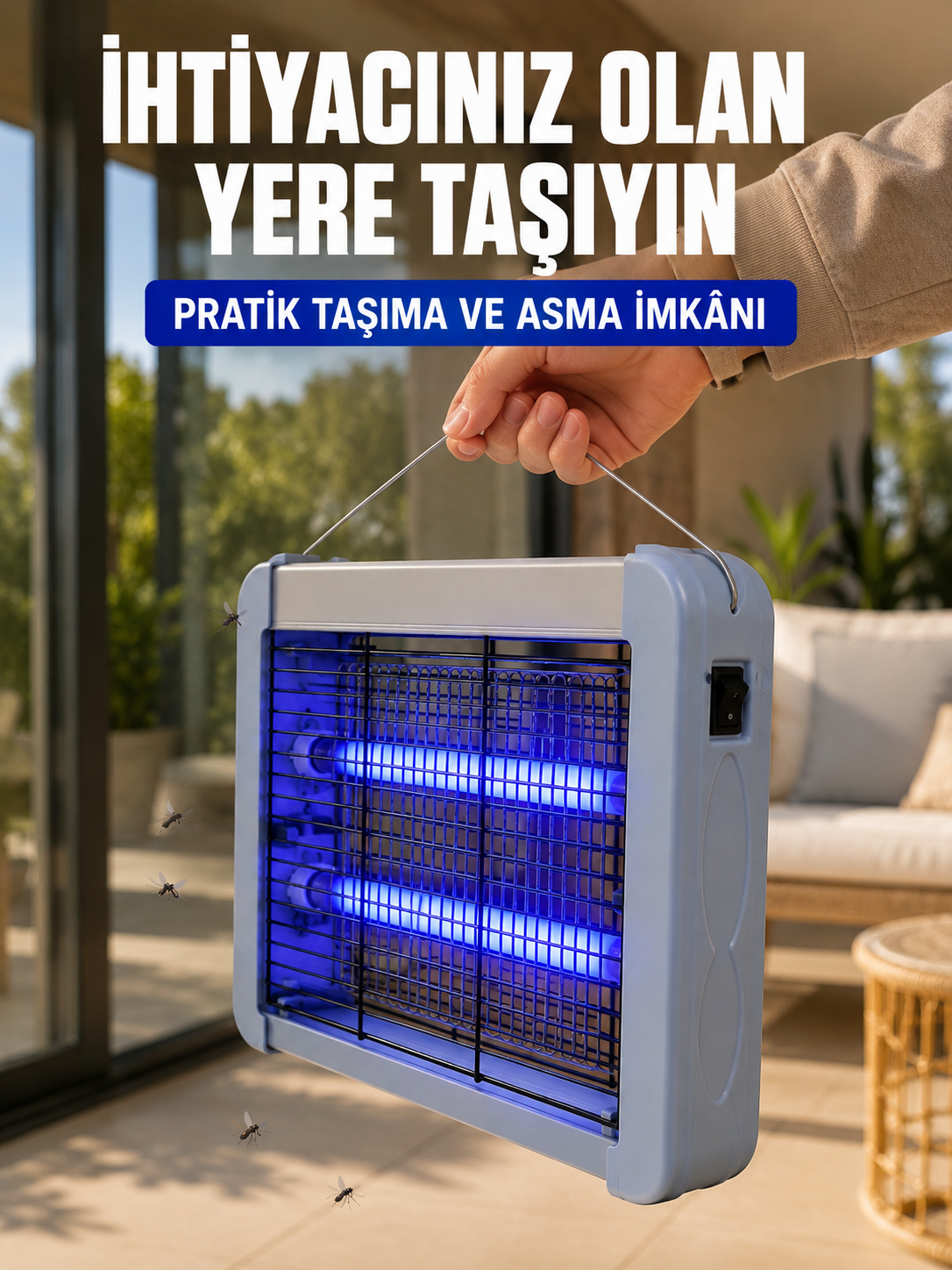 12W Elektrikli Sinek Öldürücü Çift UV Işıklı Asılabilir Böcek Öldürücü Lamba - Lisinya 12W Elektrikli Sinek Öldürücü Çift UV Işıklı Asılabilir Böcek Öldürücü Lamba - Lisinya