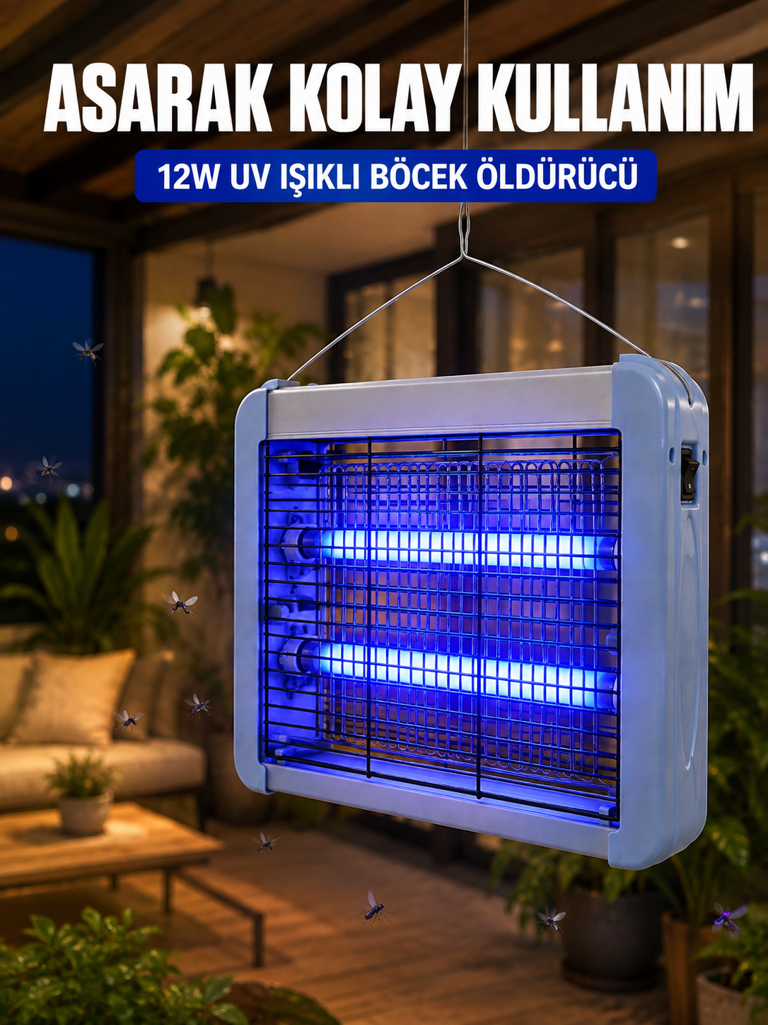 UV Işıklı Sinek Öldürücü Lamba 12W Çift Tüplü Elektrikli Böcek Öldürücü - Lisinya UV Işıklı Sinek Öldürücü Lamba 12W Çift Tüplü Elektrikli Böcek Öldürücü - Lisinya
