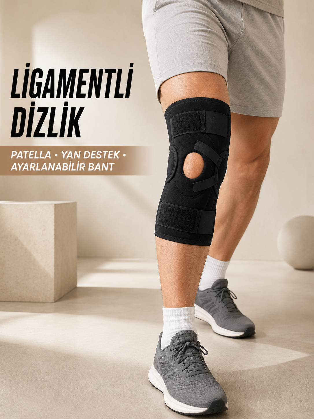Ligament Destekli Dizlik Ayarlanabilir Cırtlı Açık Patella Diz Destekliği - Lisinya Ligament Destekli Dizlik Ayarlanabilir Cırtlı Açık Patella Diz Destekliği - Lisinya