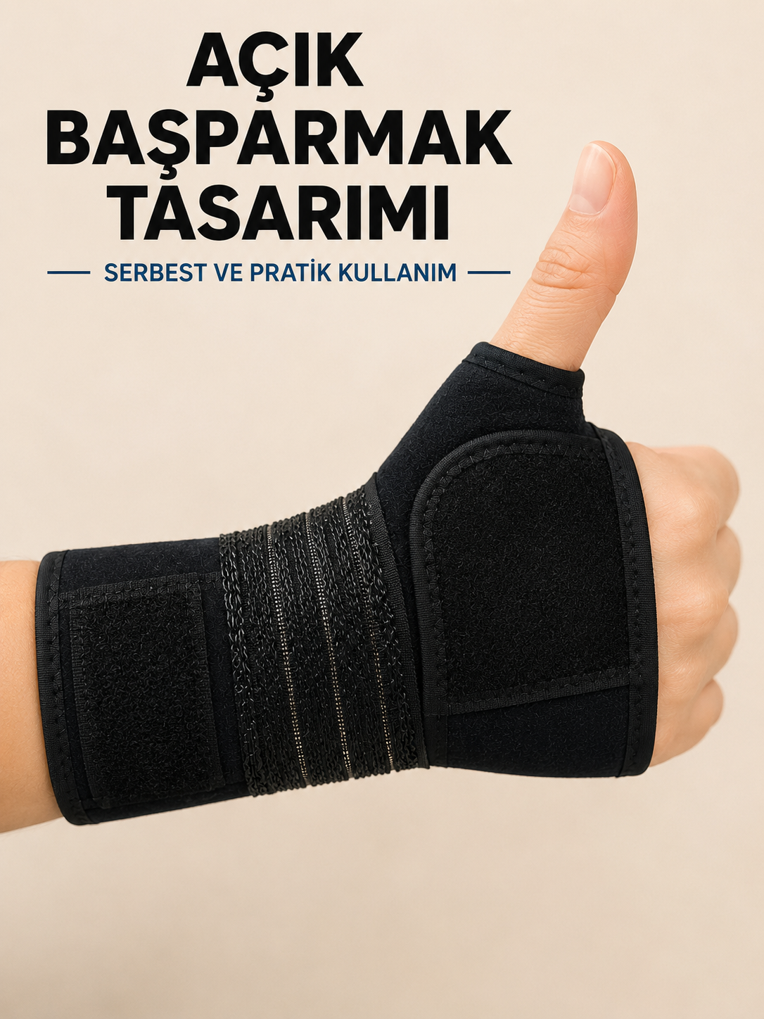 Avuç İçi Destekli El Bilekliği Metal Destekli Ayarlanabilir Bilek Ateli - Lisinya
