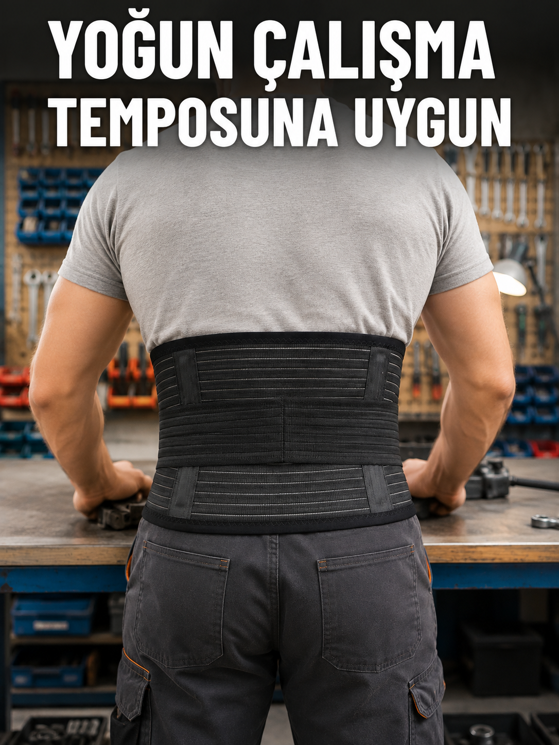 Bel Destek Korsesi Çift Sıkma Bantlı Ayarlanabilir Elastik Bel Kemeri - Lisinya