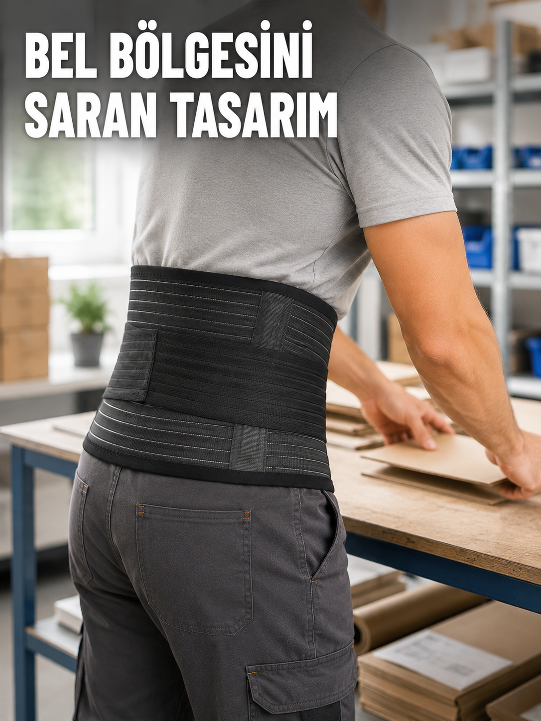 Çalışma Korsesi Güçlendirilmiş Elastik Bantlı Ayarlanabilir Bel Desteği - Lisinya