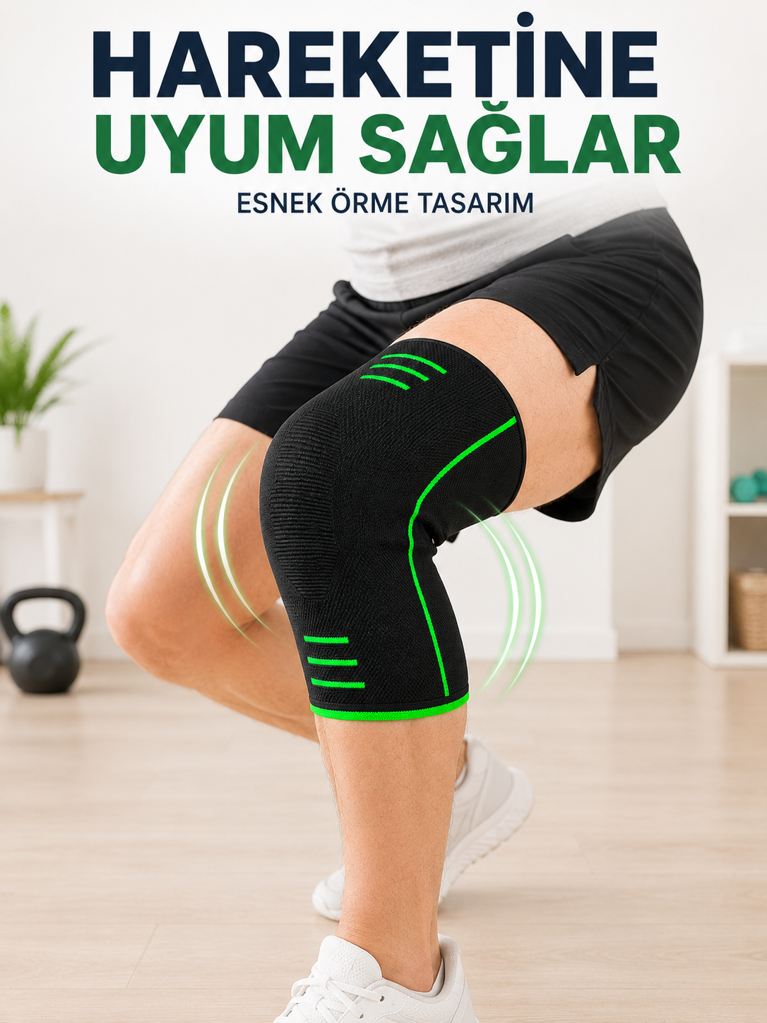Nefes Alabilen Örme Dizlik Esnek Yapılı Spor ve Egzersiz Dizliği - Lisinya