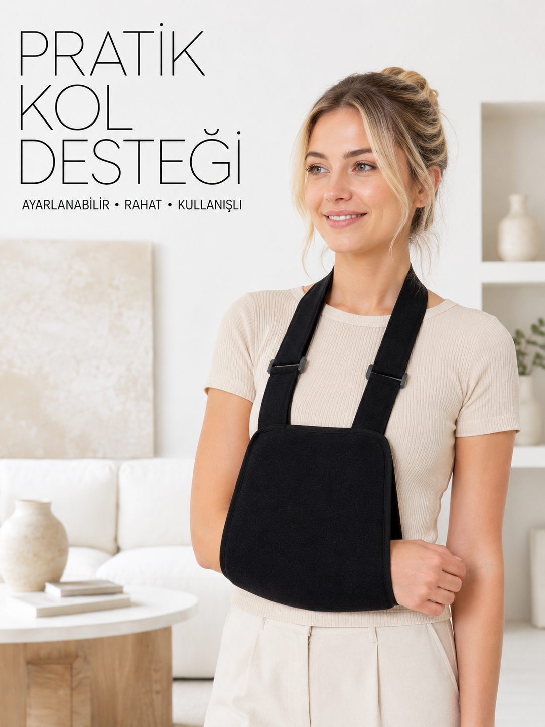 Kol Askısı Omuz Destekleyici Ayarlanabilir Taşıma Askısı Siyah - Lisinya Kol Askısı Omuz Destekleyici Ayarlanabilir Taşıma Askısı Siyah - Lisinya