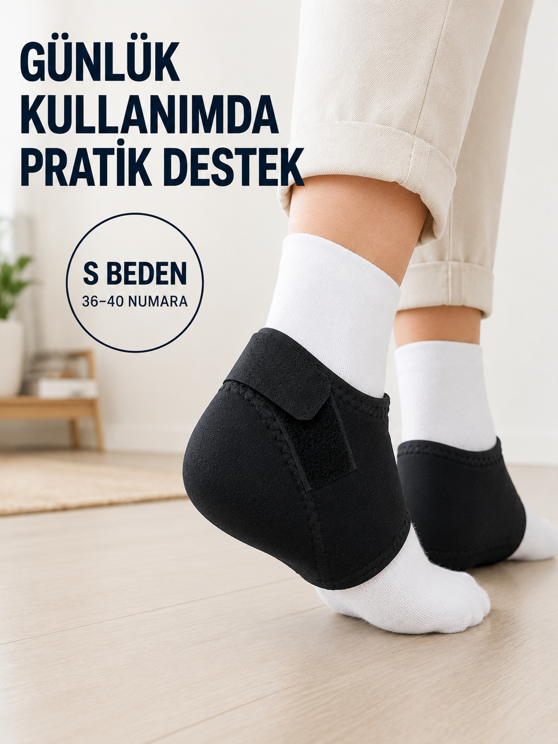 Ayarlanabilir Topuk Desteği S Beden 36-40 Numara Esnek Rahat Topuk Çorabı - Lisinya