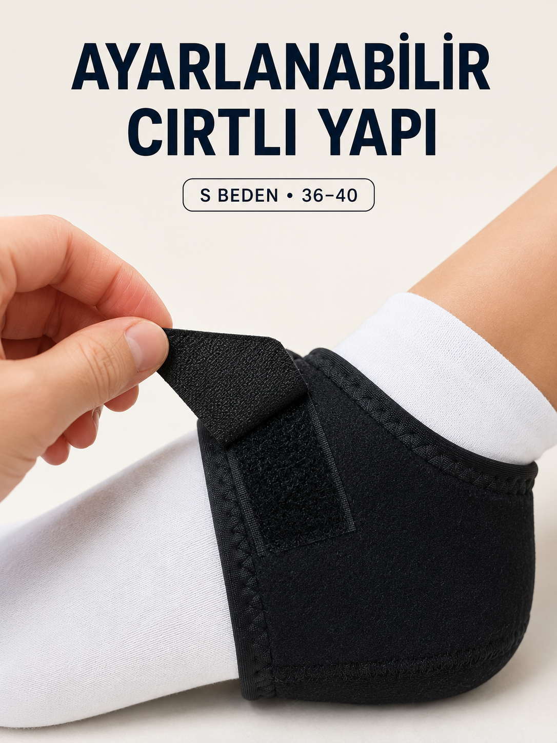 S Beden Cırtlı Topuk Çorabı Ayarlanabilir Topuk ve Ayak Bileği Destekleyici - Lisinya S Beden Cırtlı Topuk Çorabı Ayarlanabilir Topuk ve Ayak Bileği Destekleyici - Lisinya