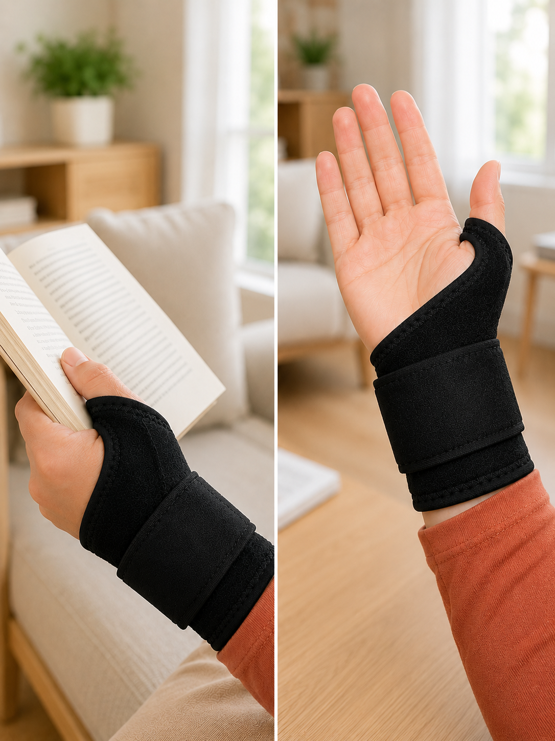 Siyah El Bilek Desteği Cırtlı Ayarlanabilir Başparmak Geçişli Bileklik Spor Bandajı - Lisinya Siyah El Bilek Desteği Cırtlı Ayarlanabilir Başparmak Geçişli Bileklik Spor Bandajı - Lisinya