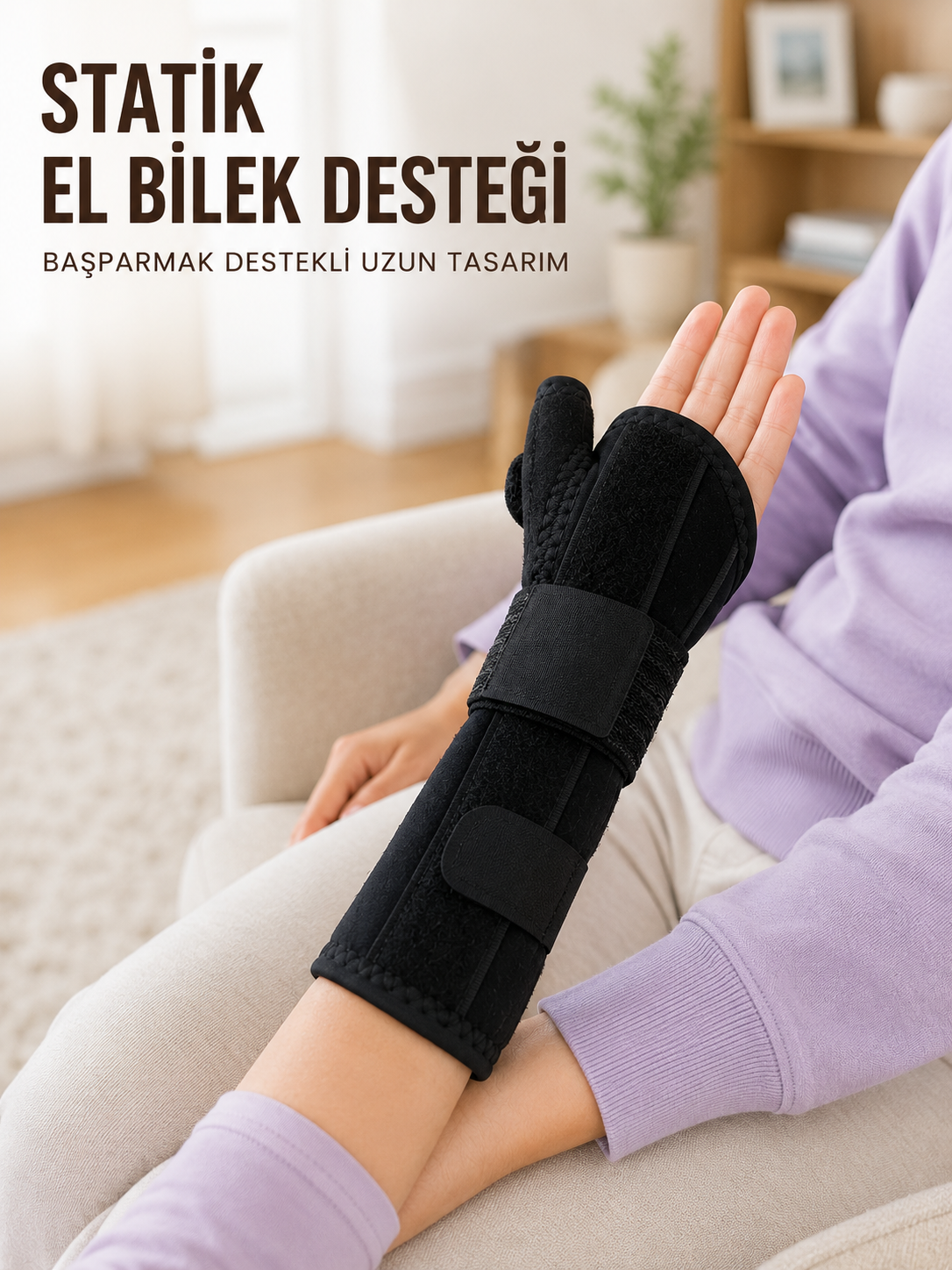 Başparmak Destekli El Bilek Ateli Metal Destekli Statik Bileklik Ayarlanabilir - Lisinya