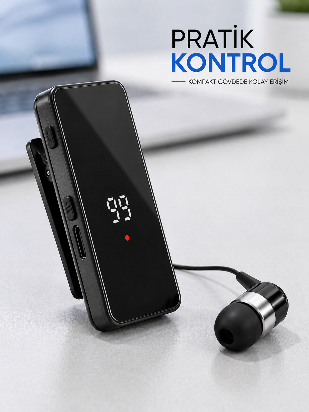 Tek Kulaklıklı Bluetooth Kulaklık Klipsli Mini Taşınabilir Müzik ve Görüşme Cihazı - Lisinya