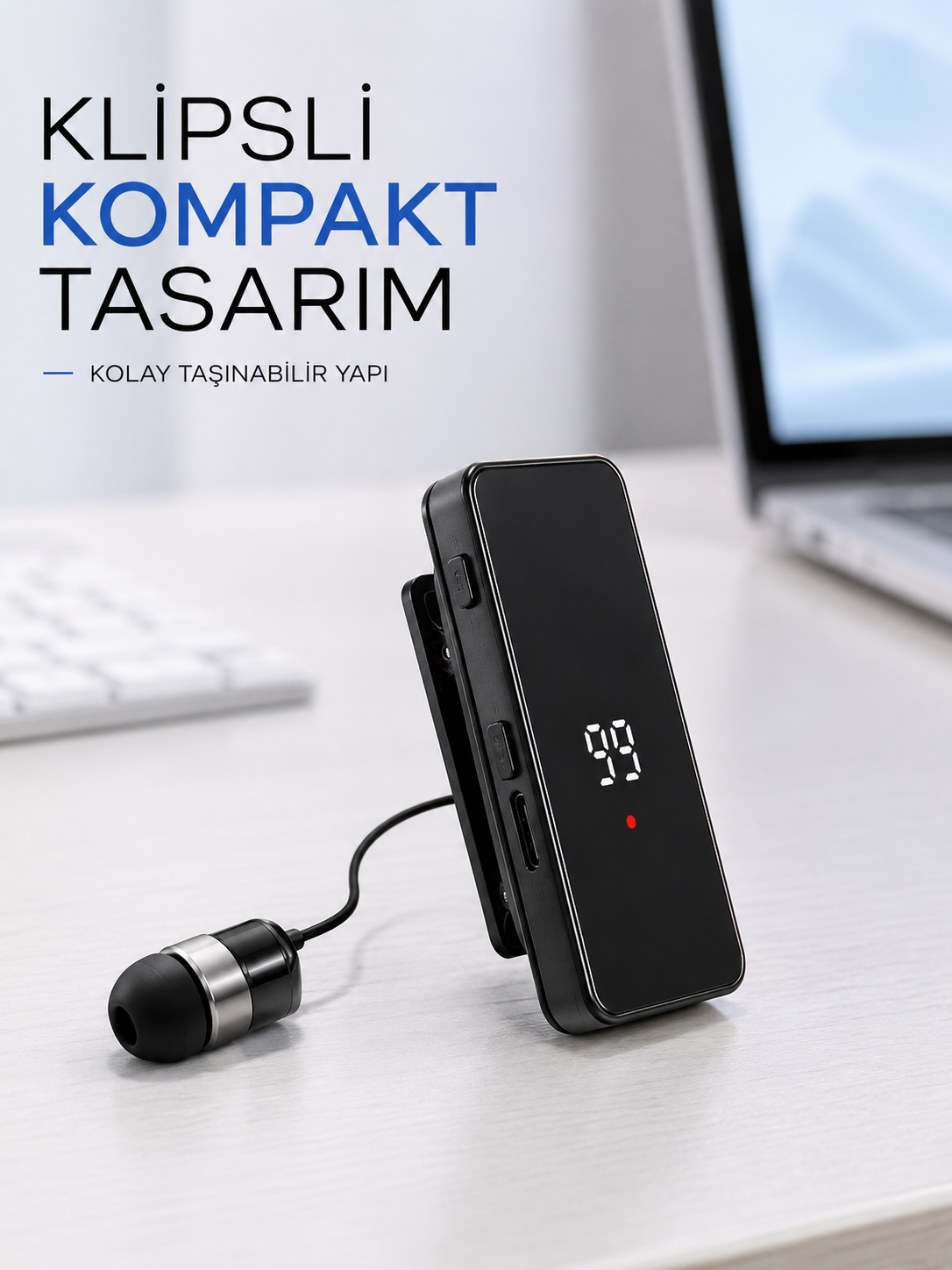 Dijital Ekranlı Bluetooth Kulaklık Tek Kulaklıklı Klipsli Kompakt Tasarım - Lisinya Dijital Ekranlı Bluetooth Kulaklık Tek Kulaklıklı Klipsli Kompakt Tasarım - Lisinya