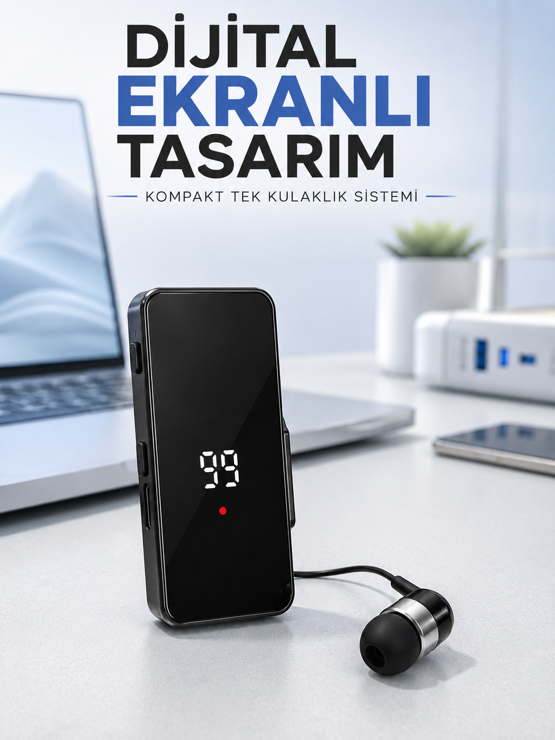 Tek Kulaklıklı Bluetooth Kulaklık Klipsli Mini Taşınabilir Müzik ve Görüşme Cihazı - Lisinya