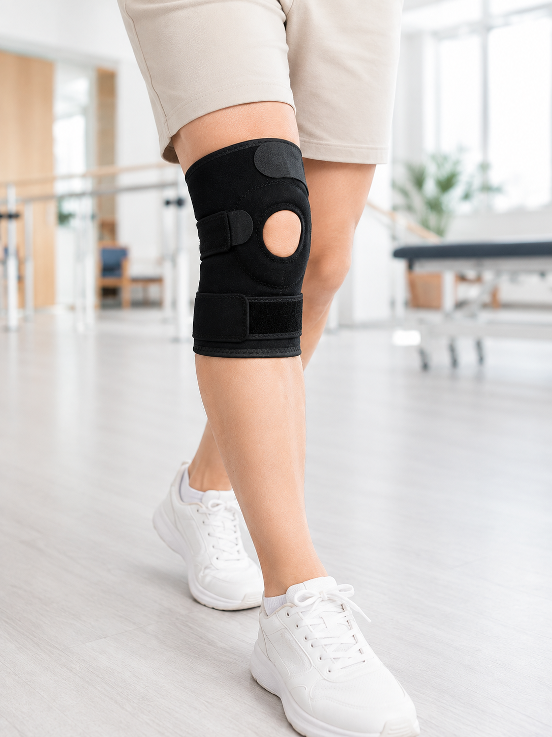 Siyah Ligamentli Dizlik Cırtlı Ayarlanabilir Kısa Diz Destekleyici - Lisinya